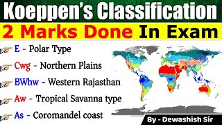 Koppen’s Climatic Classification  Geography  Koeppens Scheme  Climatic Regions of India [upl. by Shedd]