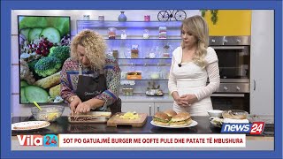 Burger me qofte pule  Patate të mbushura Receta nga Ida [upl. by Gualtiero]