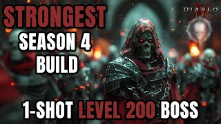 STRONGEST SEASON 4 BUILD  1SHOT LVL 200 DURIEL Diablo 4 [upl. by Leinahtan]