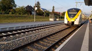 Ausfahrt eines Coradia Continental der Breisgau SBahn aus dem Bahnhof FreiburgLittenweiler [upl. by Tiffanle696]