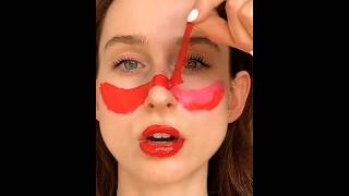 Wow peel off lipstick satisfying video satisfyingmakeuplipstick hackpeel off lipstickblush hack [upl. by Pachston]