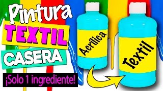 PINTURA TEXTIL casera  CONVIERTE pintura acrílica en textil con 1 SOLO INGREDIENTE [upl. by Atnoek964]