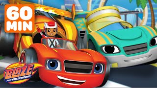 Blaze and the Monster Machines RACE CAR Rescues amp Transformations 🏎️ w AJ  60 Minute Compilation [upl. by Lithea117]