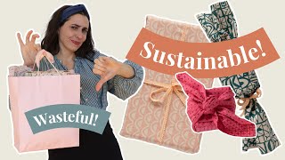 Reuseable Gift Wrap Tutorial  3 Ways to Wrap Gifts in Fabric  Scrap Busting Ep 8 [upl. by Nnylasor55]