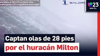 Dron capta olas de 28 pies de altura por el huracán Milton cerca de Florida [upl. by Marston]