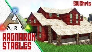 Cool ARK Ragnarok Barn and Stable  Exploring ARK Ragnarok Official Map  Awesome ARK Base Locations [upl. by Eiuqcaj57]