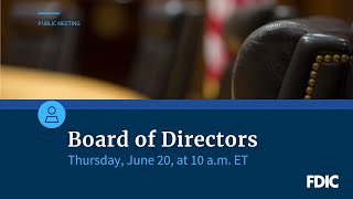 FDIC Board of Directors Meeting [upl. by Roots]