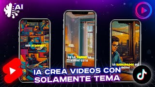 Esta IA crea VIDEOS CORTOS VIRALES para TIKTOKSHORTSREELS con SOLAMENTE UNA PALABRA 🦾🎞️ [upl. by Kneeland]