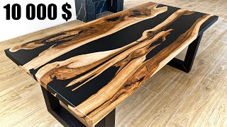 How to make a tableWalnut and epoxy resin table WOODWORKING [upl. by Erreid64]