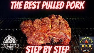 Pit boss pulled pork  how to make smoke pulled pork on pellet grill [upl. by Kirtap]