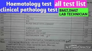 Haematology test  Clinical pathology test [upl. by Mendie]