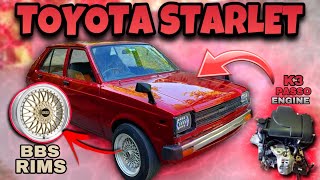 Toyota Starlet Modified With Passo Engine 🔥 BBS Rims 👌🏻 Full Vintage Feels [upl. by Suoilenroc3]