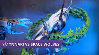 Ynnari vs Space Wolves  9th Edition Warhammer 40k Battle Report [upl. by Vookles]