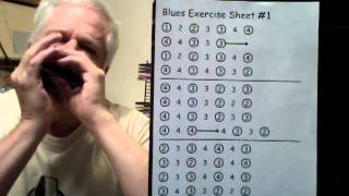 Beginner Harmonica lessons Blue Exercise Sheet 01 [upl. by Naugal]