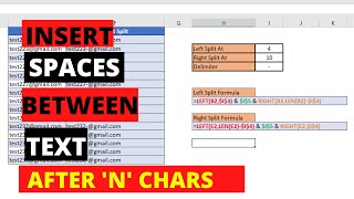 How to add space between text in excel cell  after N characters [upl. by Asfah]