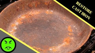 How to Restore and Season Cast Iron Skillet  Restoring Cast Iron Pan amp Seasoning Cast Iron Skillet [upl. by Yob]