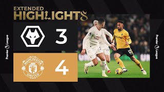 Late defeat in sevengoal thriller Wolves 34 Manchester United  Extended highlights [upl. by Ladnar4]