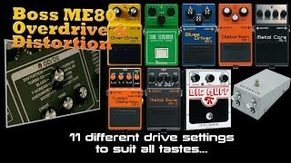 Boss ME80 Overdrive and Distortion Demos PMTVUK [upl. by Leffert]