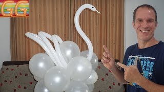 como hacer un cisne con globos  decoracion con globos  decoracion para bodas [upl. by Aneerahs]