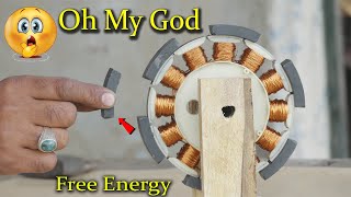 Free energy experiment help of magnet  ceiling fan stator  free electricity using method for 2022 [upl. by Morgan]