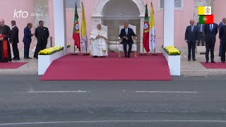 Cérémonie de bienvenue au Palais national de Belém [upl. by Anivram]