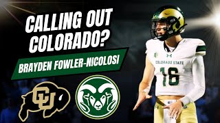 Colorado States QB Calls Out Colorado Before Their Rivalry Game On Saturday [upl. by Macy444]