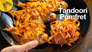 Tandoori pomfret—restaurantstyle quick and easy [upl. by Ralyat]