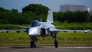 nato forces test Saab JAS 39 Gripen fighter to extreme limits for takeoff [upl. by Ainud]