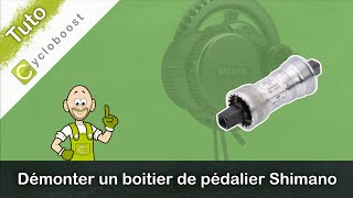 Les tutos Cycloboost  Démonter un boîtier de pédalier Shimano [upl. by Burwell604]