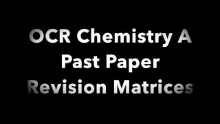 A Level Chemistry Past Question Revision Matrices [upl. by Ulrike]