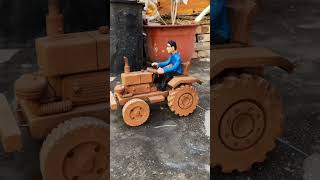 I poured milk on the tractor 🤣  mini wood toy  woodworking arts  hand Craft Ideas shorts viral [upl. by Gilda]