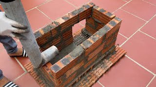 DIY wood stove at home  The ideas of making a wood stove from cement  Stove to save firewood [upl. by Wenoa956]