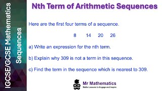 Nth Term of Linear Sequences  Mr Mathematics [upl. by Ybba]