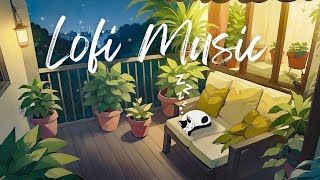 Balcony LoFi Beats with Sleepy Cat 🌙🐾  Chill Night Vibes for Sleep Study Relaxation [upl. by Radnaxela]