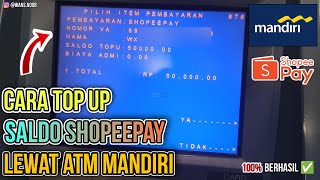 Cara top up shopeepay lewat atm mandiri  MUDAH DAN CEPAT ‼️ [upl. by Dnalhsa]