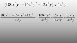 Dividing Polynomials by Monomials Simplifying Math [upl. by Tteragram]