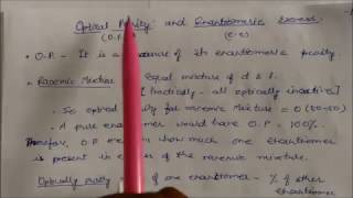 Optical purity and enantiomeric excess  Optical Isomers LN17 CLASS XI CHEMISTRY [upl. by Reuben]