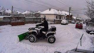 Snow Plowing with the Homemade ATV Snow Plow [upl. by Skippie]