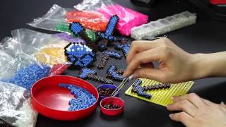 Tutorial Pyssla hama beads piccone diamante incantato minecraft pickaxe diamond enchantments DIY [upl. by Nonie]