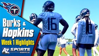 Treylon Burks amp DeAndre Hopkins are UNGUARDABLE at Titans training camp [upl. by Ahsenit]