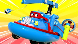 Carl der Super Truck Revival  Das Luftkissenboot  Lastwagen Zeichentrickfilme für Kinder 🚓 🚒 [upl. by Anirtek]