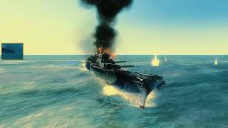 6 Russian Battleships Vs 9 American Battleships  Soviet Waterway Mod For Silent Hunter 4 [upl. by Qahsi]