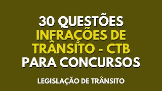 ✅ Simulado Infrações de Trânsito para Concurso Publico  CTB Legislação De Trânsito [upl. by Ontina608]