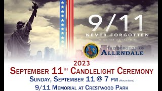 Allendales September 11th 2023 Candlelight Memorial Ceremony [upl. by Orlan]