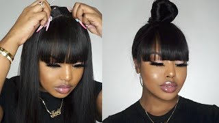 HowTo Full Deep Side Bangs on a UPart wig in 30 Minutes [upl. by Aidekal540]