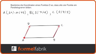 Vektorrechnung Bestimme Punkt D so dass ein Parallelogramm entsteht [upl. by Ballou]