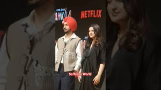 Parineeti Chopra and Diljit Dosanjh spotted at the trailer launch of Amar Singh Chamkila [upl. by Anahpets]