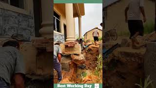 Best working day 1809 The process of pulling the stone out from under the column of the house [upl. by Skyler]