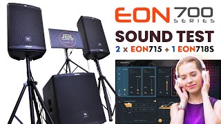 7  Speaker Sound Test JBL EON715  JBL EON718S  PA Setup 2 Top amp 1 Sub  EQ CUSTOM amp EON715 [upl. by Ybba1]