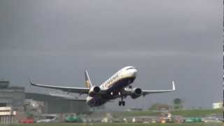 Ryanair Boeing 737800 Takeoff with ATC Audio [upl. by Adigun]